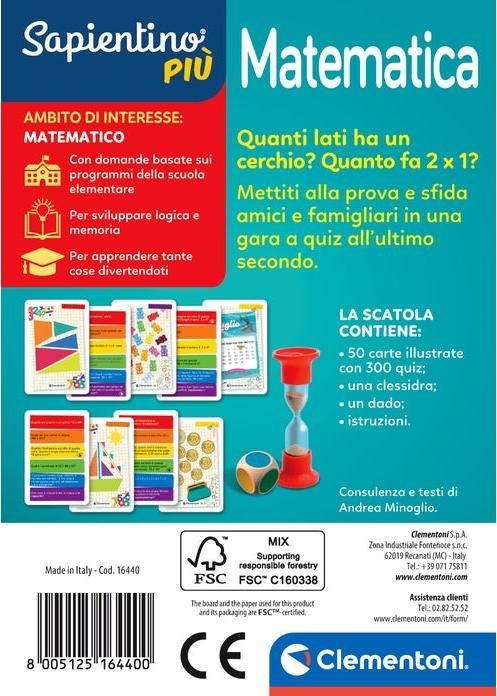 Label énergétique Clementoni Sapientino - Tête à tête : mathématiques (Italien)
