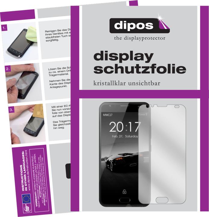 Actual product image Dipos Screen Protector Crystalclear (6 Piece, Ulefone Power 2)