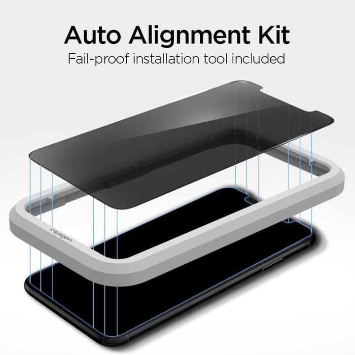 Actual product image Spigen Tempered Glass Alm Glass.Tr Iphone 11 Privacy (1 Piece, Apple iPhone XR, Apple iPhone 11)