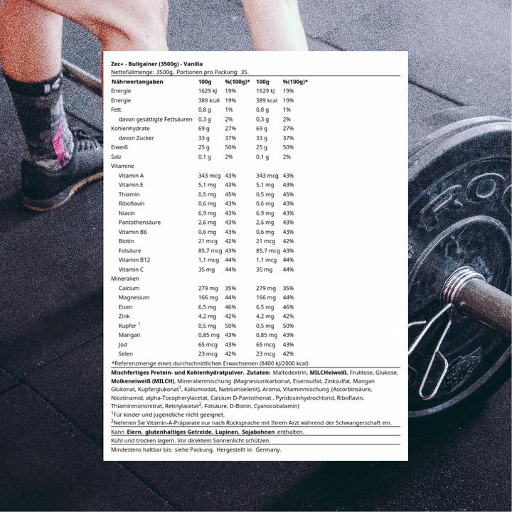 Produktbild Zec+ Nutrition Bullgainer (3500g Dose) (Vanille, 1 Stk., 3500 g)
