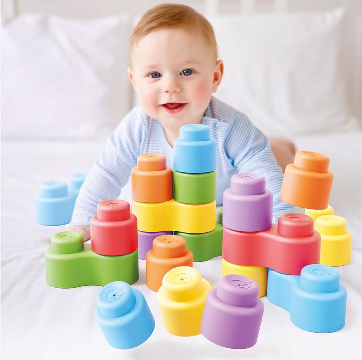 Actual product image Quercetti Momy Soft building blocks, 24 pcs.