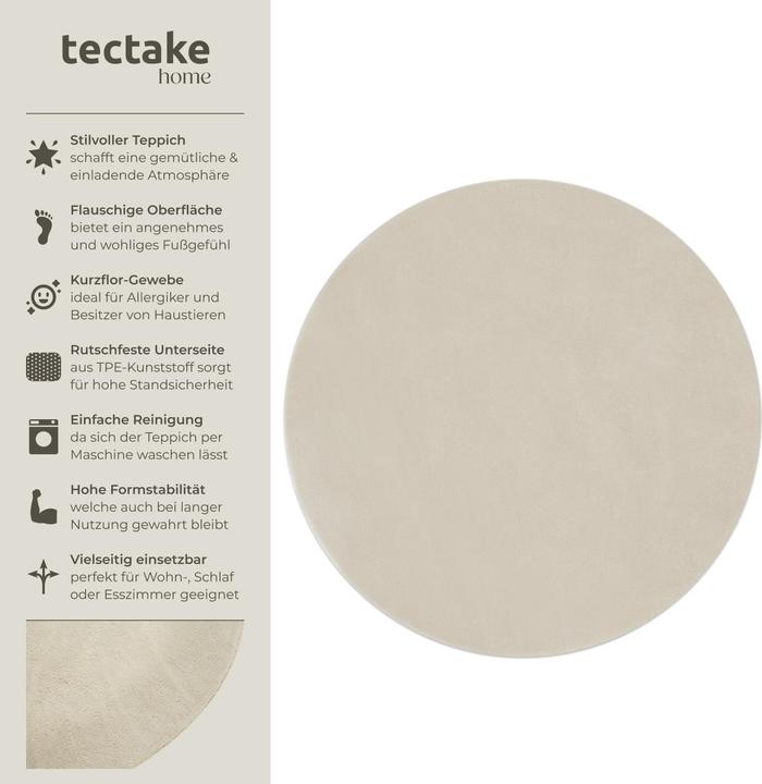 Produktbild tectake Kurzflorteppich Soft Zone (120 x 120 cm)