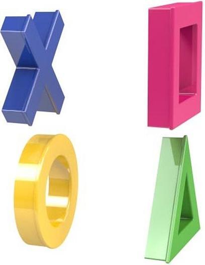 Produktbild Dahle Magnet Set Mega Magnet Mini, je 1 x Kreuz, Kreis, Dreieck, Quadrat, 45 x 45 mm (B x H) 45 mm x 45... (4 x)