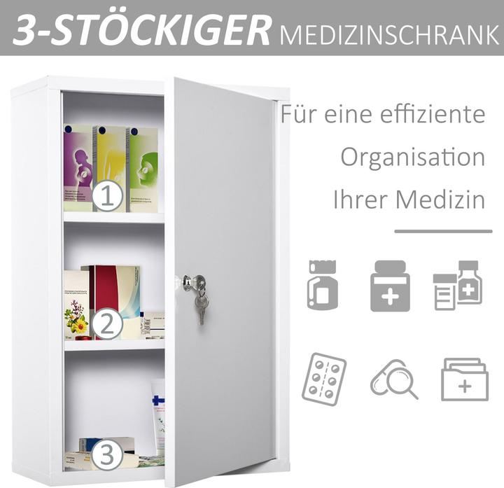 Image du produit Kleankin Armoire à pharmacie (40 x 18 x 60 cm)