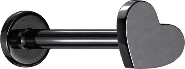Image du produit Star Piercing Micro Labret femelle noir coeur (Titane G23, sans laiton)
