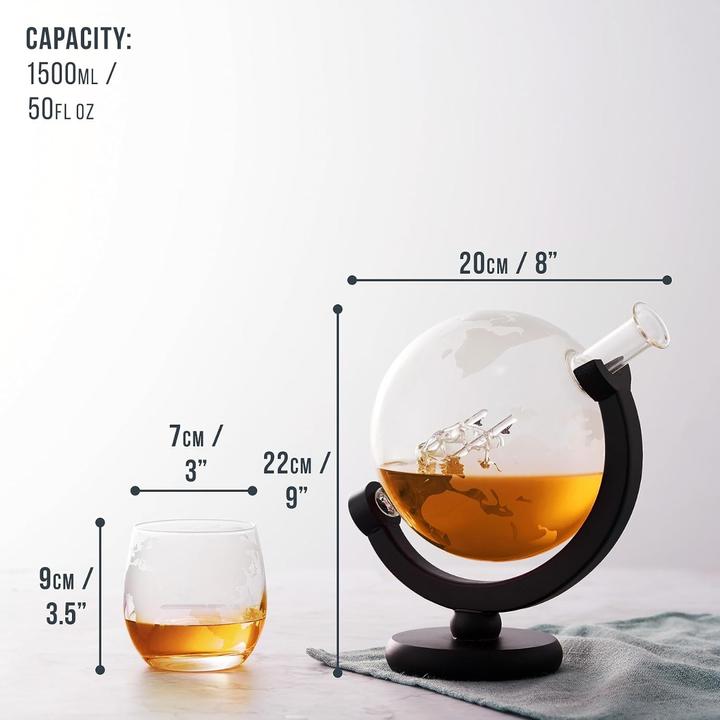 Produktbild Oak & Steel Whisky Gläser und Dekanter Set Globus (1.50 l)