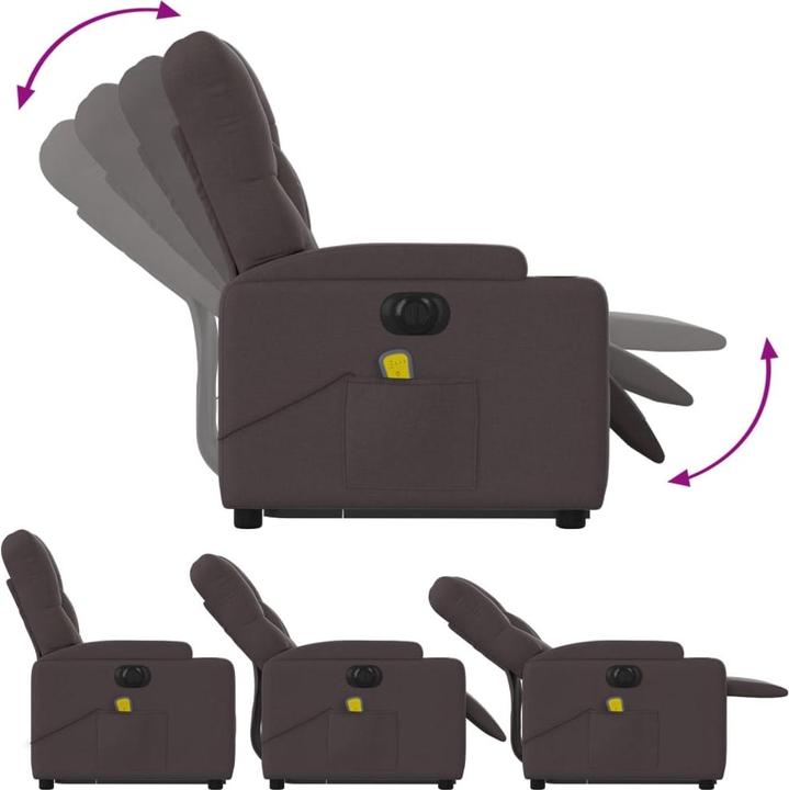 Produktbild VidaXL Massagesessel mit Aufstehhilfe Elektrisch Fernsehsessel Dunkelbraun Stoff