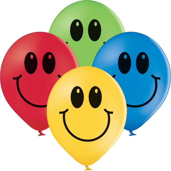 Image du produit bonacker ballonversand Ballons Smiley assortis - Qualité supérieure en caoutchouc naturel (25 x)