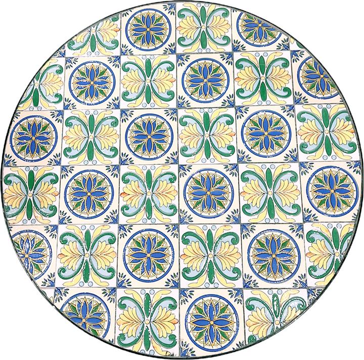 Immagine prodotto Axi Set bistrot a mosaico Amélie in stile siciliano blu/giallo (60 cm)