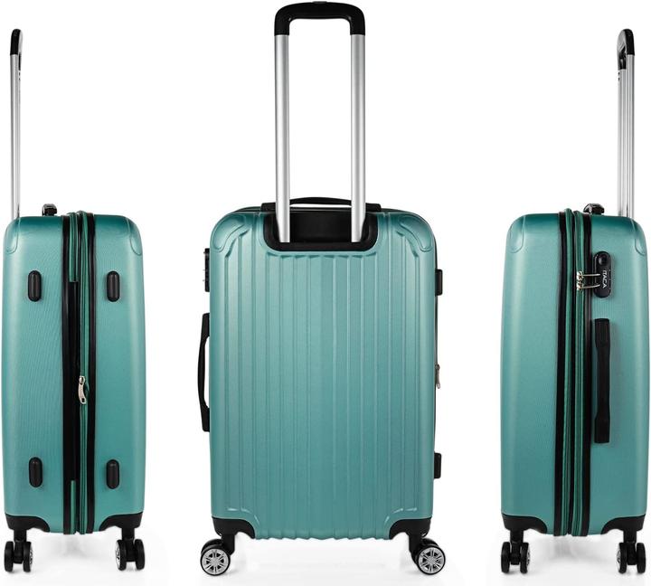 Actual product image Itaca Light Suitcase Set ABS 2 Suitcase S L Aquamarine (35 l, Hand luggage (up to 50 litres), L (90 - 115l))