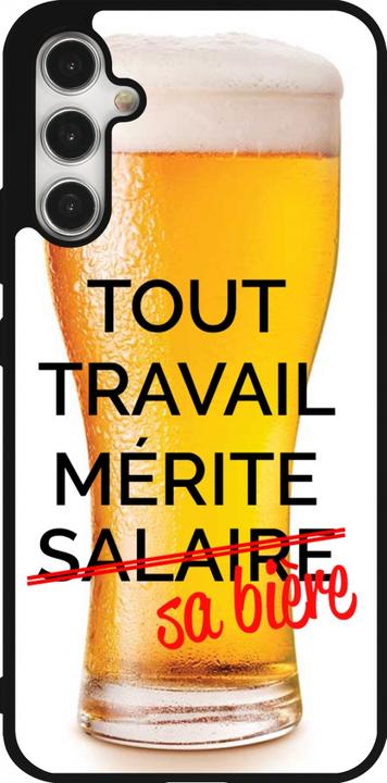 Actual product image PhoneLook Coque Silicone rigide noir Tout travail mérite sa bière (Samsung Galaxy A34 5G)
