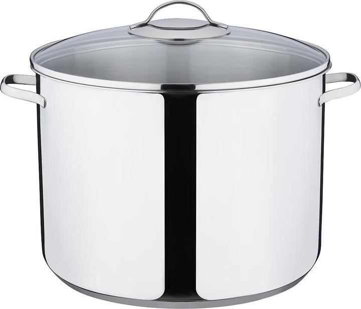 Kelomat Hoher Topf Glas-Deck. 30cm 15L (30 cm, Kochtopf, Edelstahl)