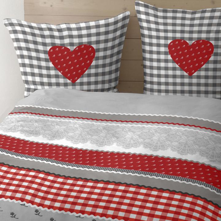 Produktbild Casatex Herz-Karo (Bettwäsche Set, 155 x 220 cm, 80 x 80 cm)