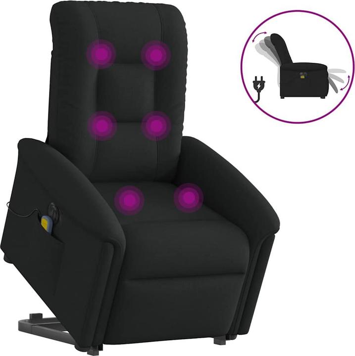 Produktbild VidaXL Elektrischer Massagesessel mit Aufstehhilfe Schwarz Stoff