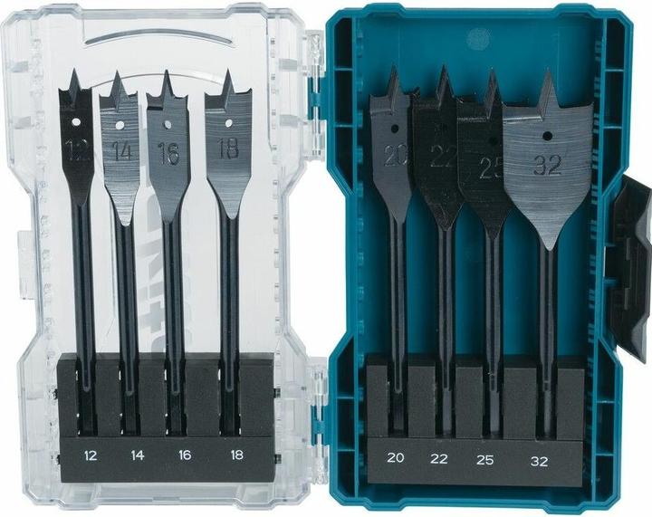 Actual product image Makita Flat milling drill set 8 pcs. (12, 14, 16, 18, 20, 22, 25, 32 mm)