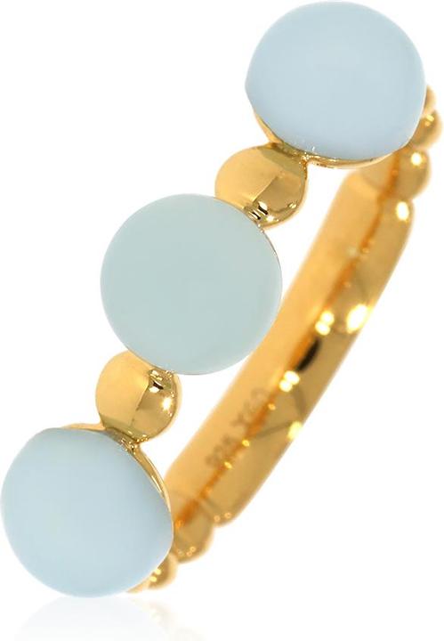 Produktbild Xen Ring mit drei Aqua Chalcedone 6 mm ca. 2,7 ct. gelbvergoldet (54, 925 Silber)