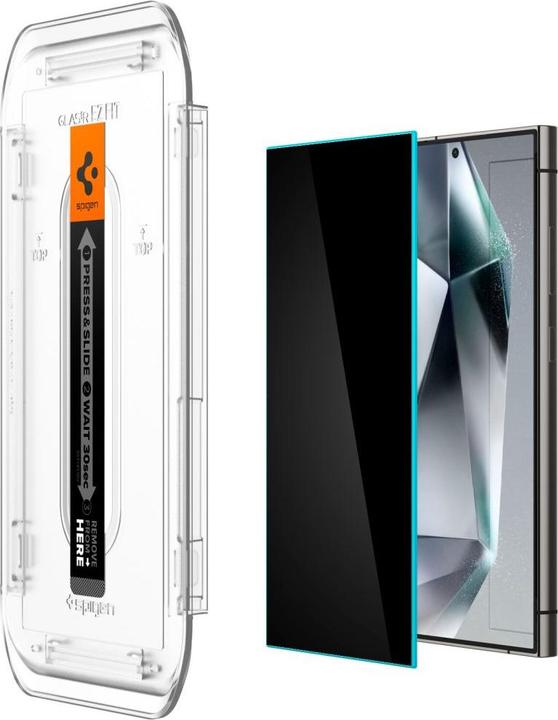 Actual product image Spigen Galaxy S24 Ultra Glass Screen Protector EZ Fit GLAS.tR Privacy 2PCS (2 Piece, Samsung Galaxy S24 Ultra)