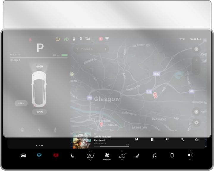 Actual product image Dipos Screen Protector Crystalclear (2 Piece, Tesla Model 3 Display)