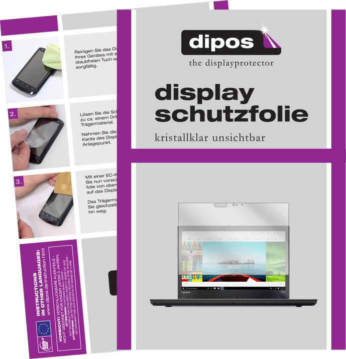 Produktbild Dipos Displayschutzfolie Crystalclear (2 Stück, ThinkPad T470)