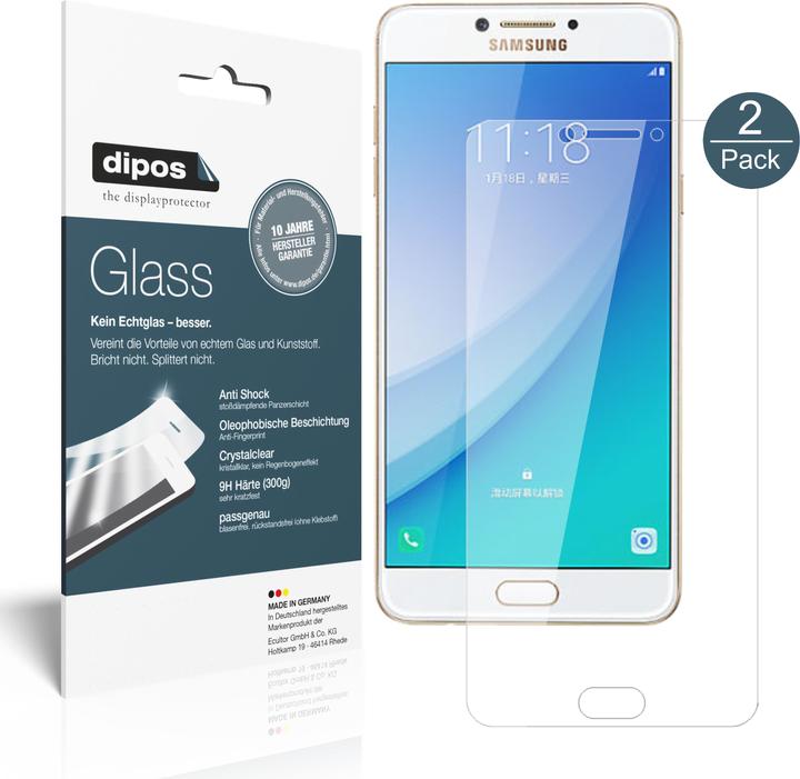 Actual product image Dipos Screen Protector Anti-Shock (2 Piece, Samsung Galaxy C7 Pro)
