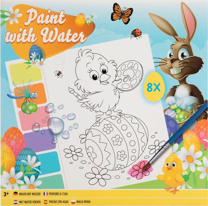 Image du produit Grafix Kit d'aquarelle Pâques - 8 feuilles + pinceaux