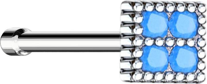 Immagine prodotto Star Piercing Borchia da naso dritta in argento quadrata con pietra turchese (Acciaio chirurgico 316L, Ottone)