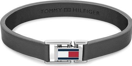 Tommy Hilfiger Å edý kožený náramek s ocelovým zapÃnánÃm 2790428