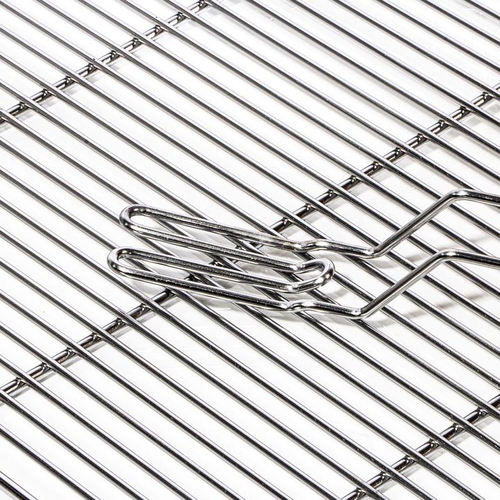 Actual product image Wiltec BBQ Grillrost Eckig 67x40cm Edelstahl Grillgitter Handgriffe Gasgrill Kugelgrill