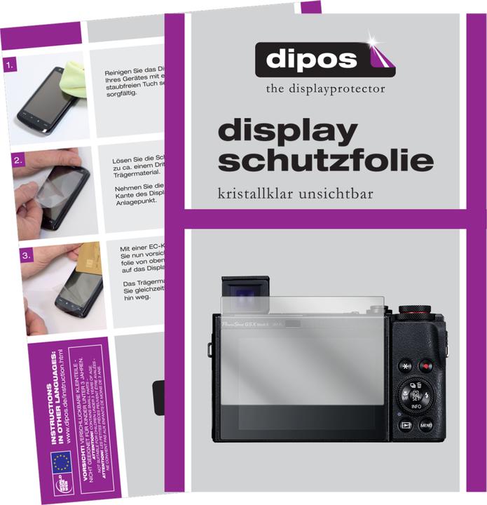 Produktbild Dipos Displayschutzfolie Crystalclear (Displayschutz, Canon PowerShot G5X Mark II)