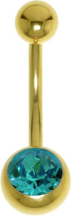 Immagine prodotto Bijouteria Piercing ventre (Acciaio chirurgico 316L, Cristallo premium, Rivestimento in PVD (colore oro))