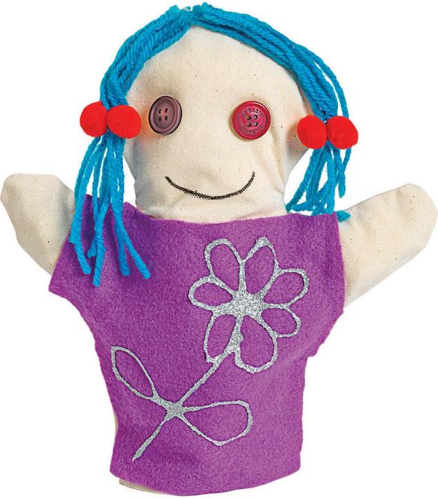 Actual product image Colorations Colourings - Decorate your own canvas hand puppets, set of 12