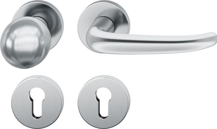 FSB Interchangeable set 12 1023 ASL on rose PZ, fixed knob, satin stainless steel (Door set)