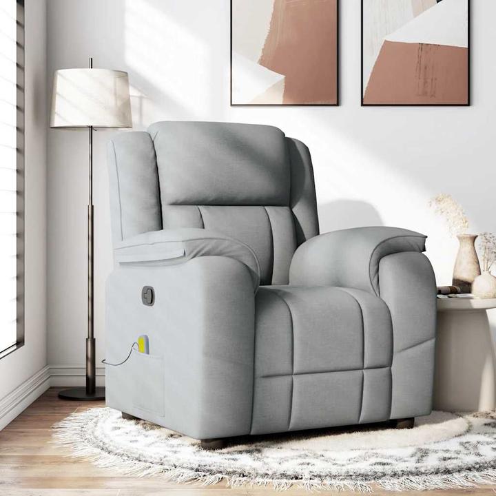 Produktbild VidaXL Massagesessel Hellgrau Stoff Massage TV-Sessel