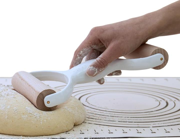 Produktbild Leckerhelfer Teigroller - Doppelroller - 2 Seitig, Teig-Rolle, Nudelholz ideal für Kuchen, Pizza, Nudeln