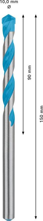 Immagine prodotto Bosch Professional Zubehör Trapano multi-costruzione EXPERT CYL-9, 10 x 90 x 150 mm (10 millimetri)