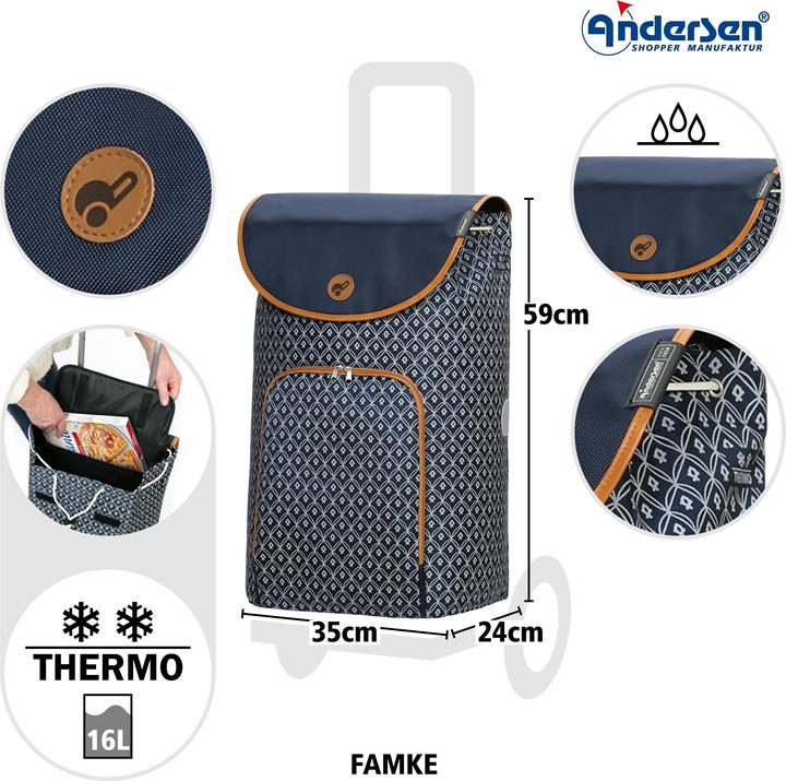 Actual product image Andersen Unus Shopper Fun Famke shopping trolley 59 cm