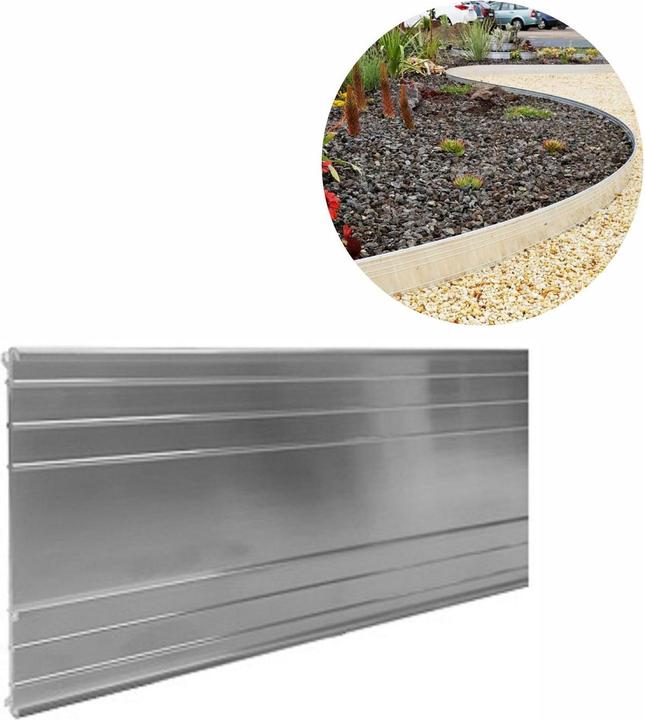 Actual product image Green Split Ultra strong aluminium lawn edging 10-14-24 cm (100 cm)