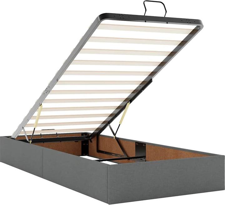Actual product image VidaXL Ottoman bed with mattresses dark grey 200x200 cm fabric bed frame (200 x 200 cm)