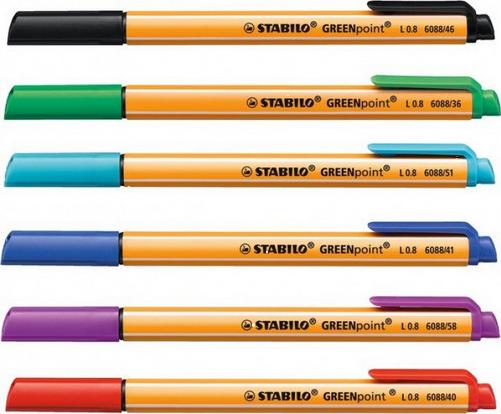 Produktbild STABILO GREENpoint umweltfreundlicher Filzschreiber (Schwarz, 1 x)