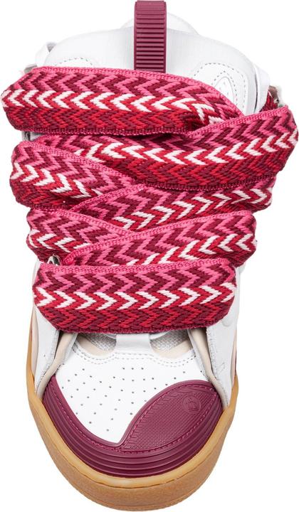 Produktbild Lanvin curb sneaker in leather and suede color white and berry (42)