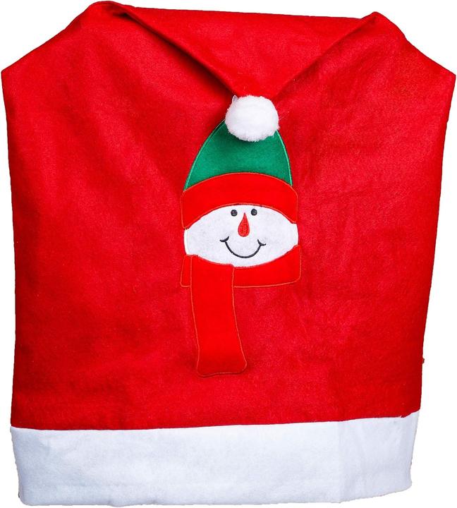 Produktbild Novaliv 12er Set Stuhlhussen Weihnachten I Rot I Schneemann I Stuhlbezug Weihnachten Deko