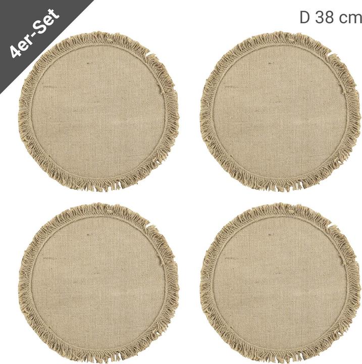 Image du produit Natura Punto Lot de 4 tapis de table à franges (4 x)