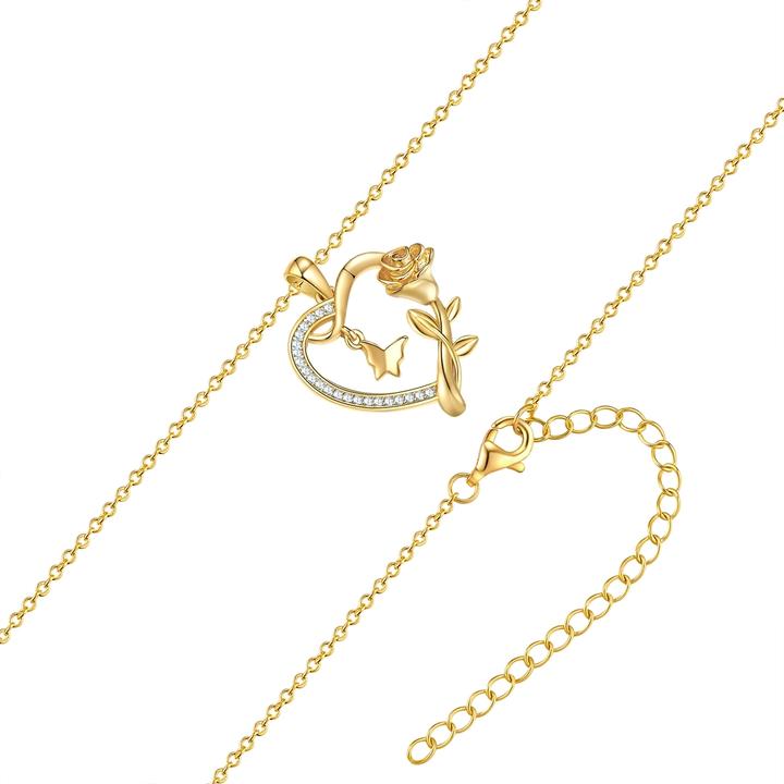 Actual product image Rafaela Donata Ladies necklace heart/butterfly/rose - 36612 (Sterling Silver)