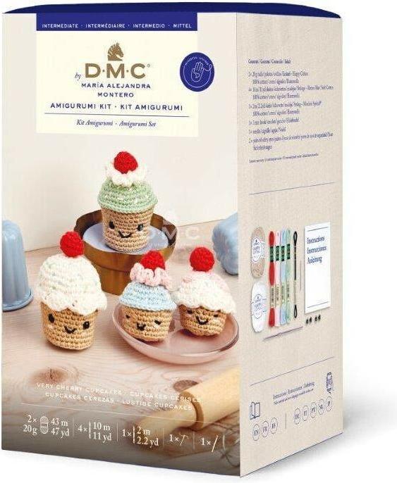 DMC Cable kit à crocheter Amigurumi Very Cherry Cupcakes, motif