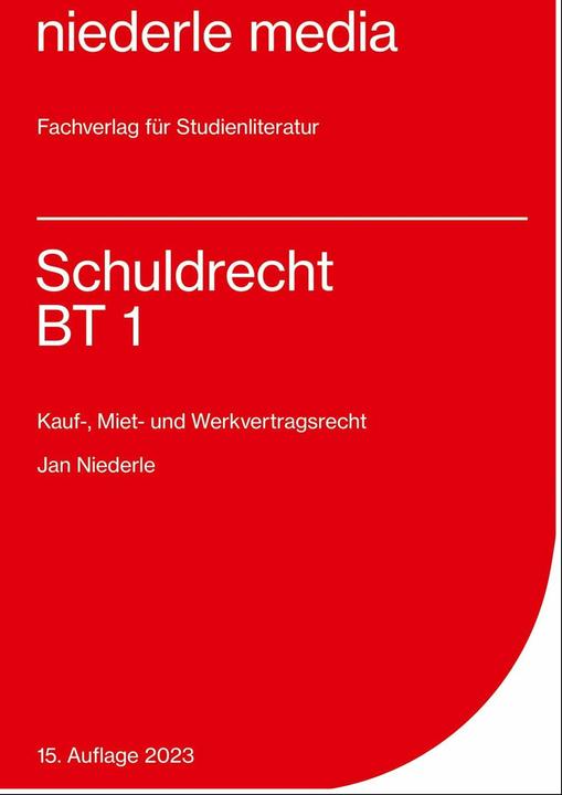 Produktbild Schuldrecht BT 1 (Deutsch, Jan Niederle, 2023)