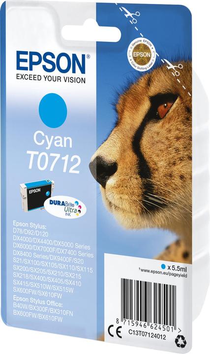 Immagine prodotto Epson T0712 - 5,5 ml - ciano - originale - blister (C)