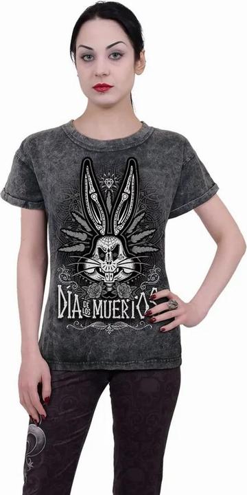 Actual product image Looney Tunes Womens/Ladies Muertos Bugs Bunny Turn Up T-Shirt (S)
