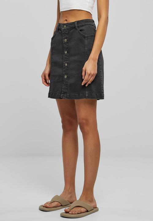 Actual product image Urban Classics Ladies Organic Stretch Button Denim Skirt (28)