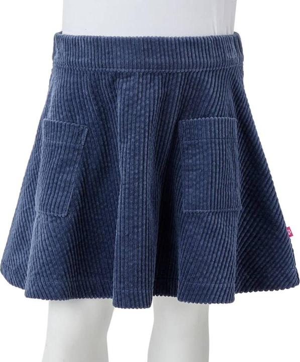 Immagine prodotto VidaXL Gonna per bambini con tasche in velluto a coste blu navy 116,Materiale: 100 (116)