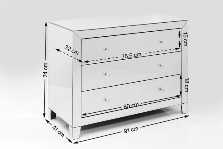 Image du produit Kare Design Commode Luxury 3-tiroirs (91 x 41 x 74 cm)